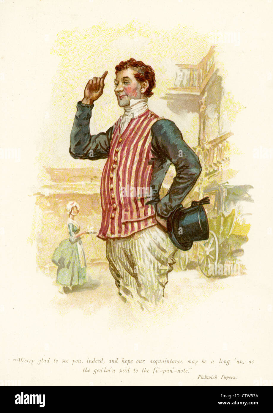 Sam Weller da Pickwick Papers da Charles Dickens. Foto Stock