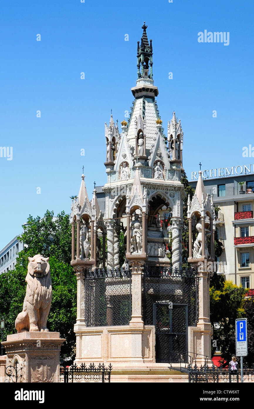 Il monumento a Brunswick (build 1879), piazza des Alpes, Ginevra, GE, Svizzera Foto Stock