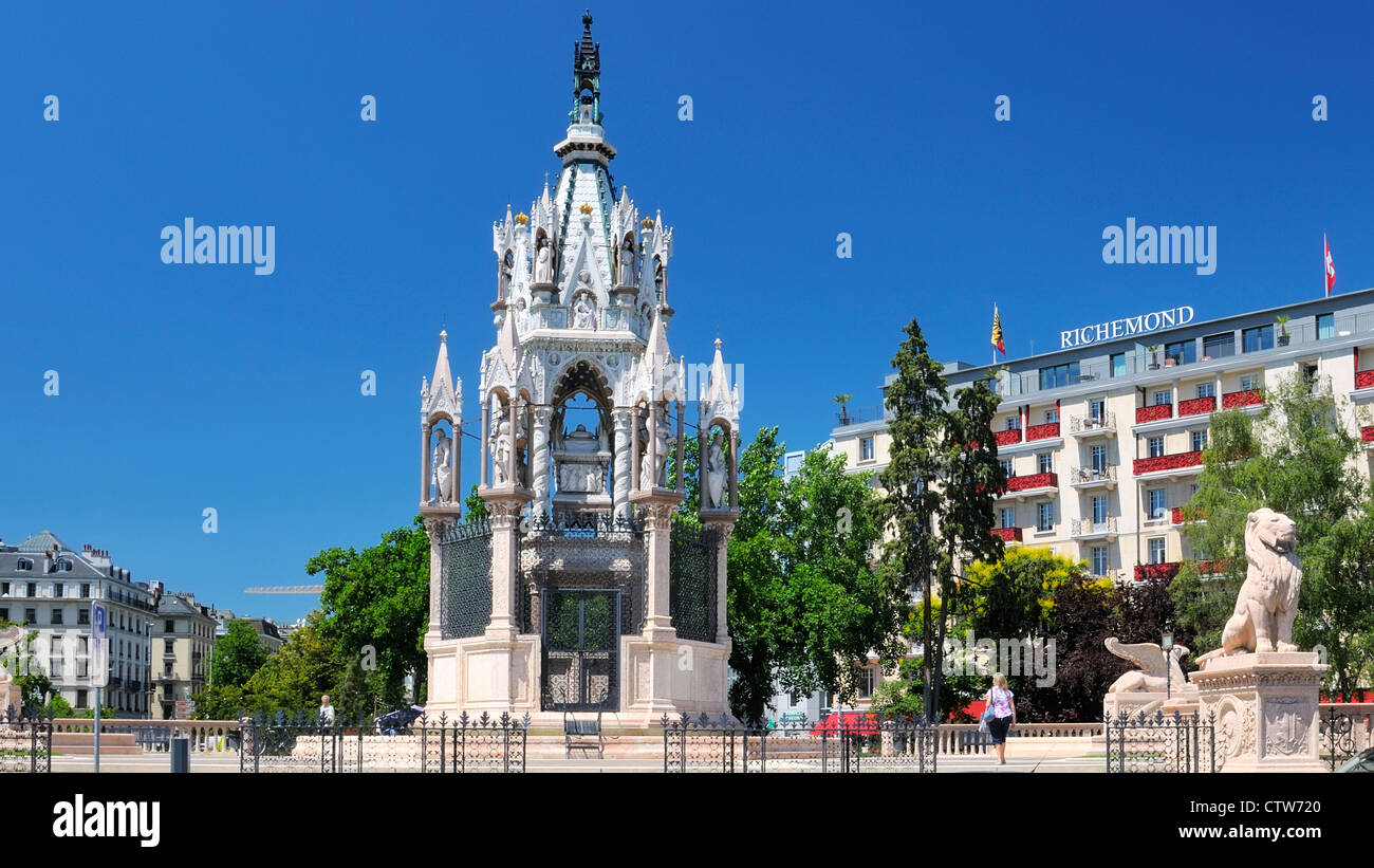 Il monumento a Brunswick (build 1879), piazza des Alpes, Ginevra, GE, Svizzera Foto Stock