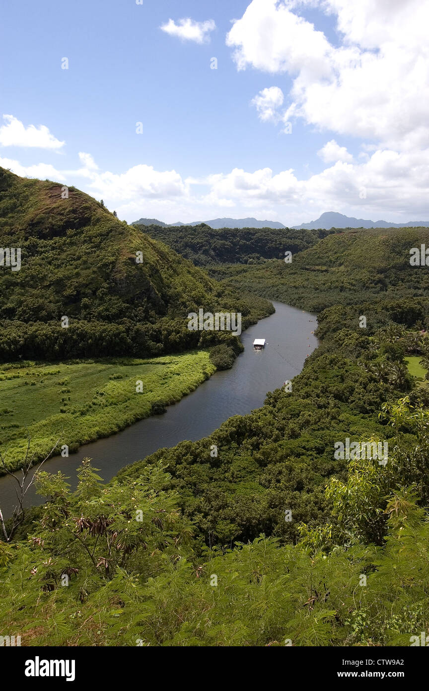 Elk284-7611v Hawaii, Kauai, Fiume Wailua, Fiume Wailua parco dello stato Foto Stock