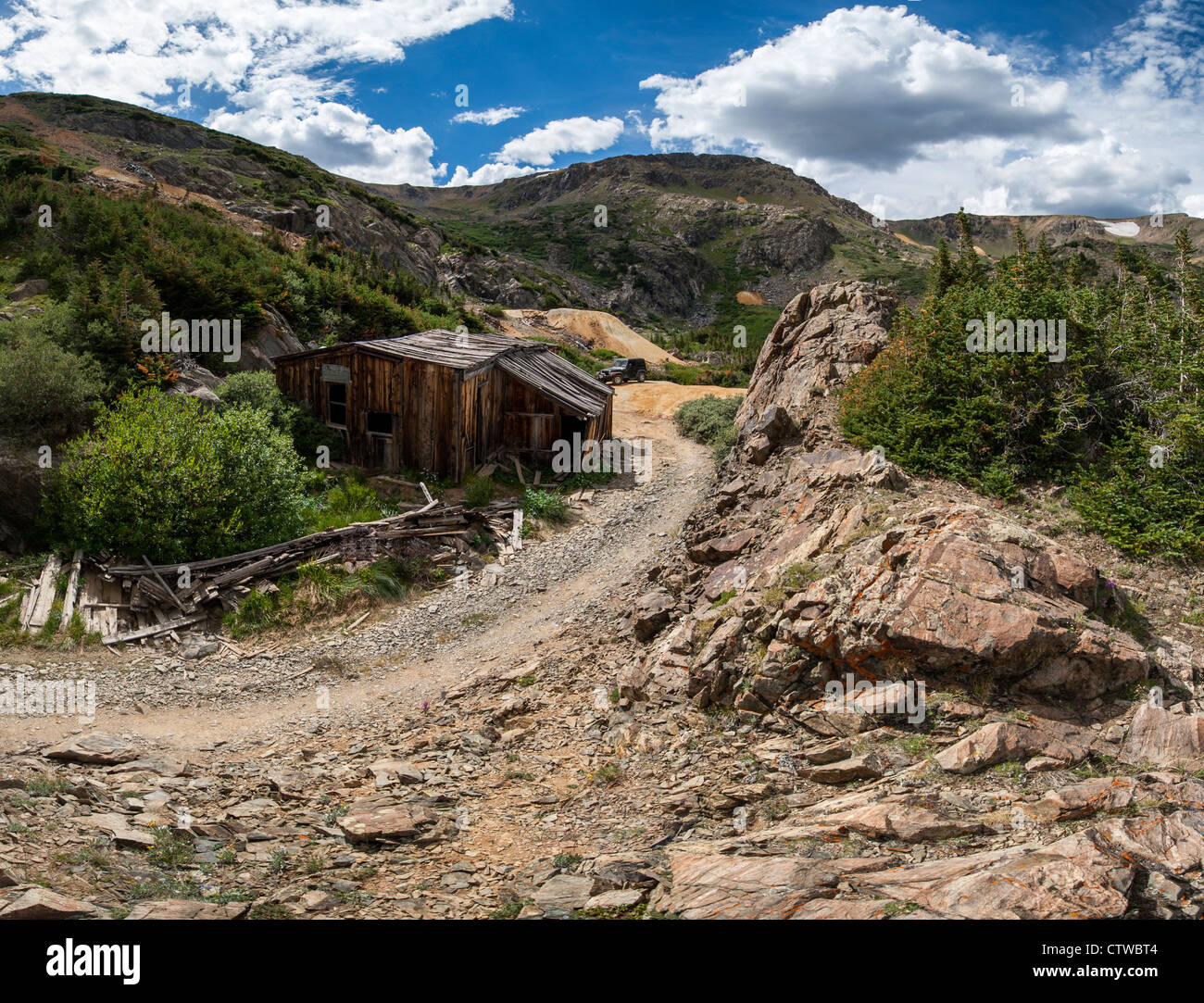 Rovine del Missouri miniera, Park County, Colorado Foto Stock