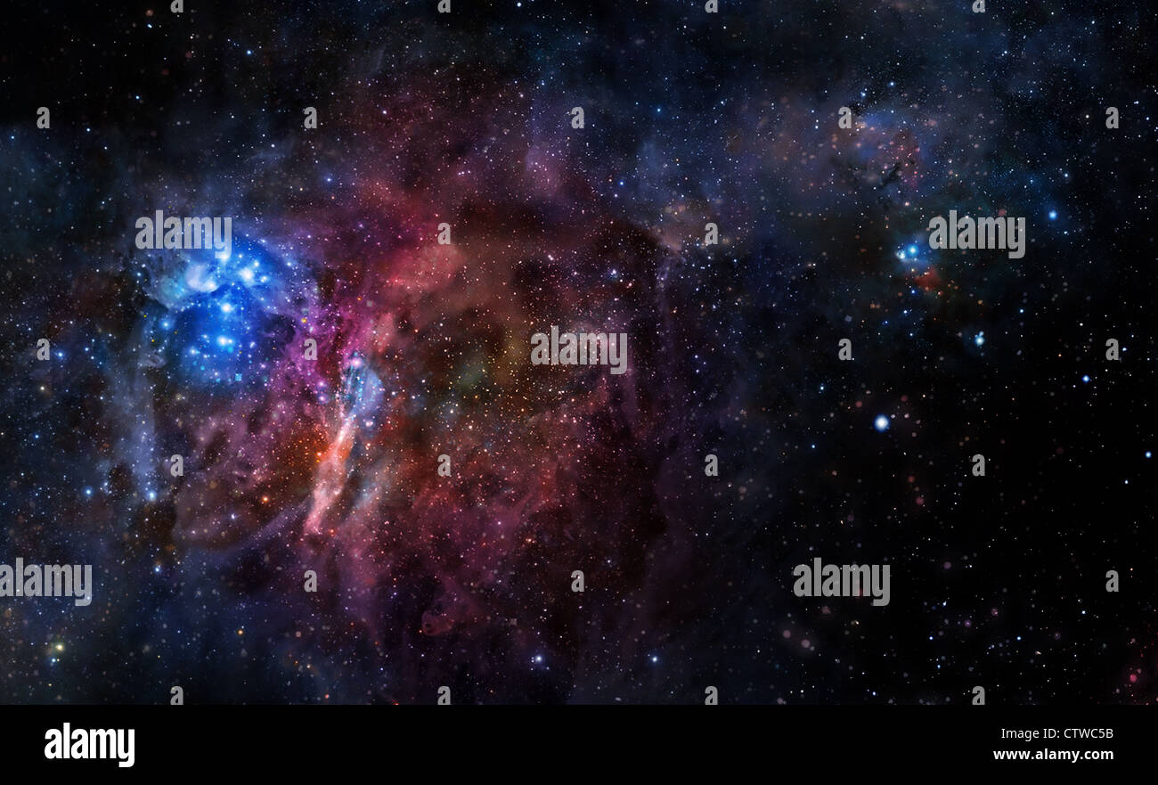 Sfondo stellato di stelle e nebulose in deep outer space Foto Stock