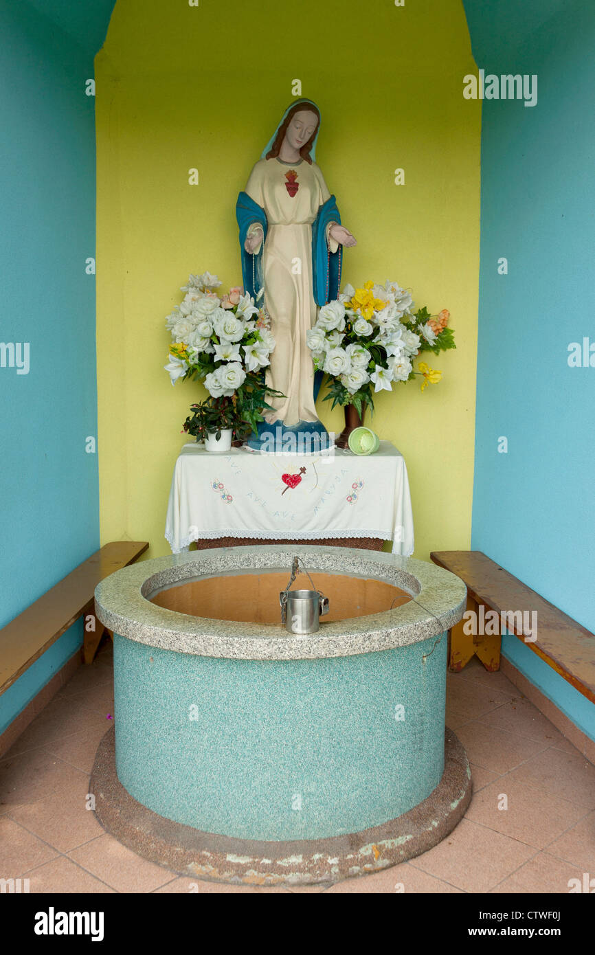 Molla miracolosa e pozzo di acqua nel villaggio Szczalb (Lukow county), Polonia Foto Stock