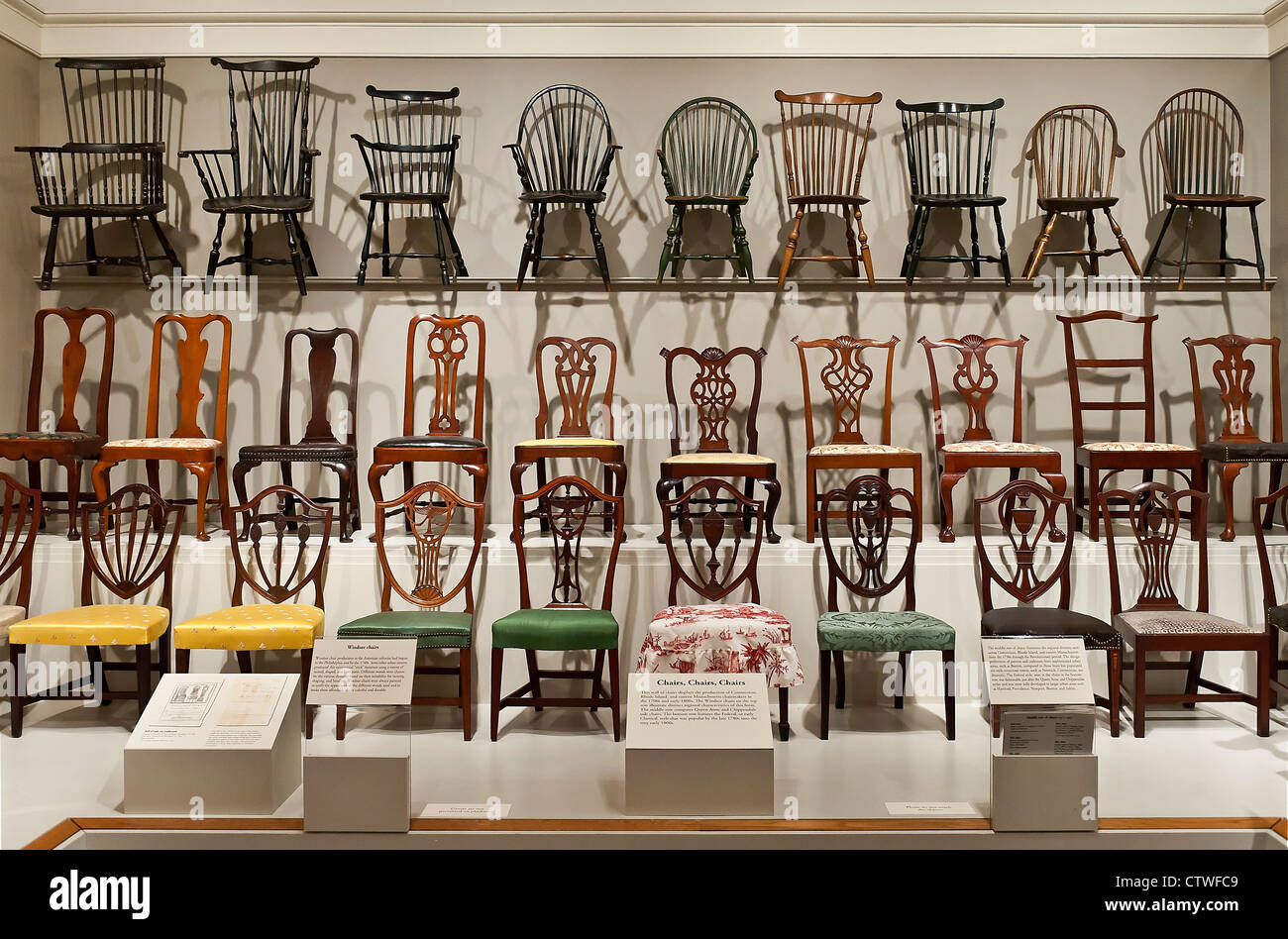 Sedia per mostre, winterthur museo di arti decorative e giardini, Delaware, Stati Uniti d'America Foto Stock