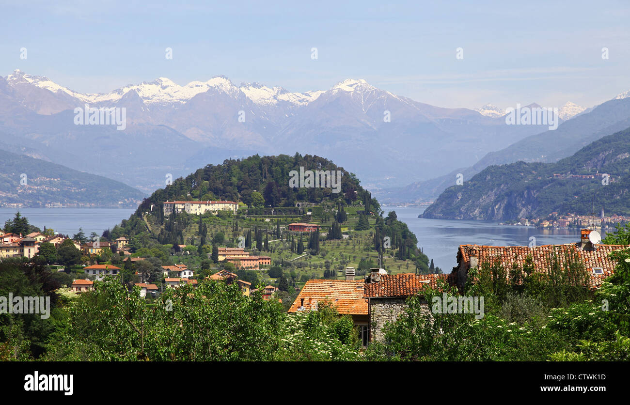 Una vista dal retro del Bellagio Lago di Como Italia laghi italiani Foto Stock