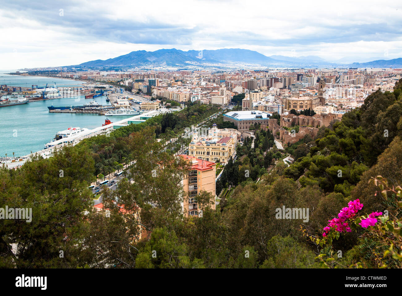 La città di Malaga Spagna Foto Stock