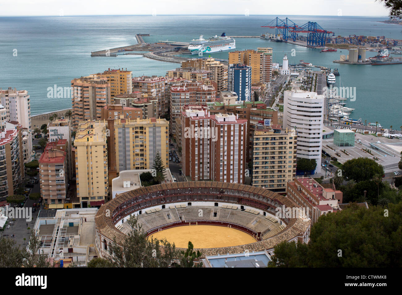 La città di Malaga Spagna Foto Stock