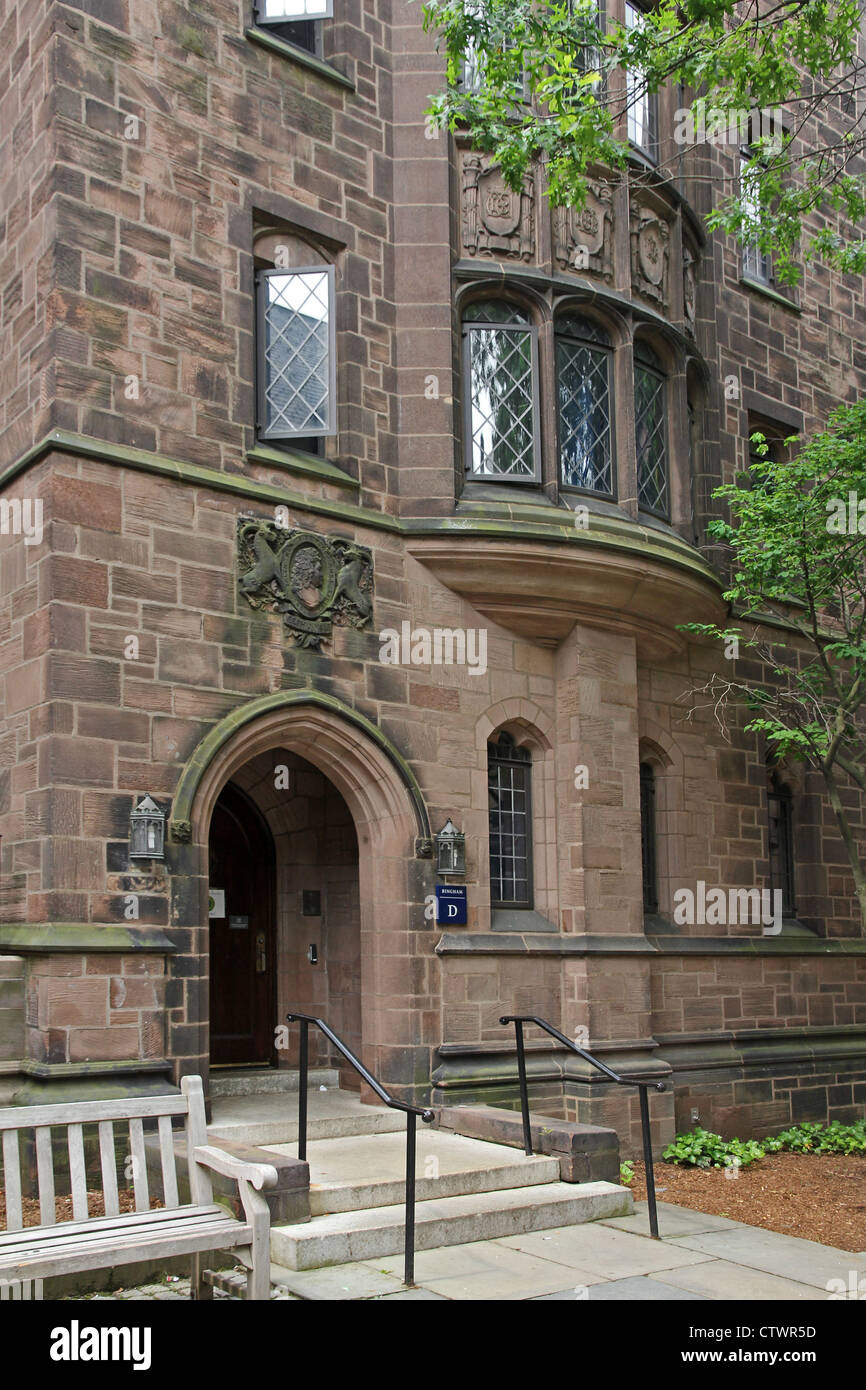 La Yale University Campus gotico edificio di pietra Foto Stock