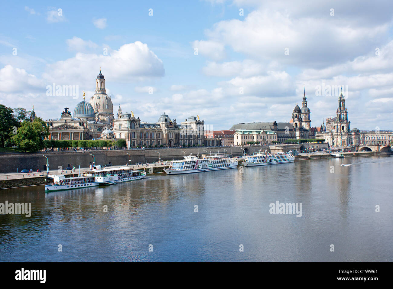 Riverside, Dresda, Sassonia, Germania Foto Stock