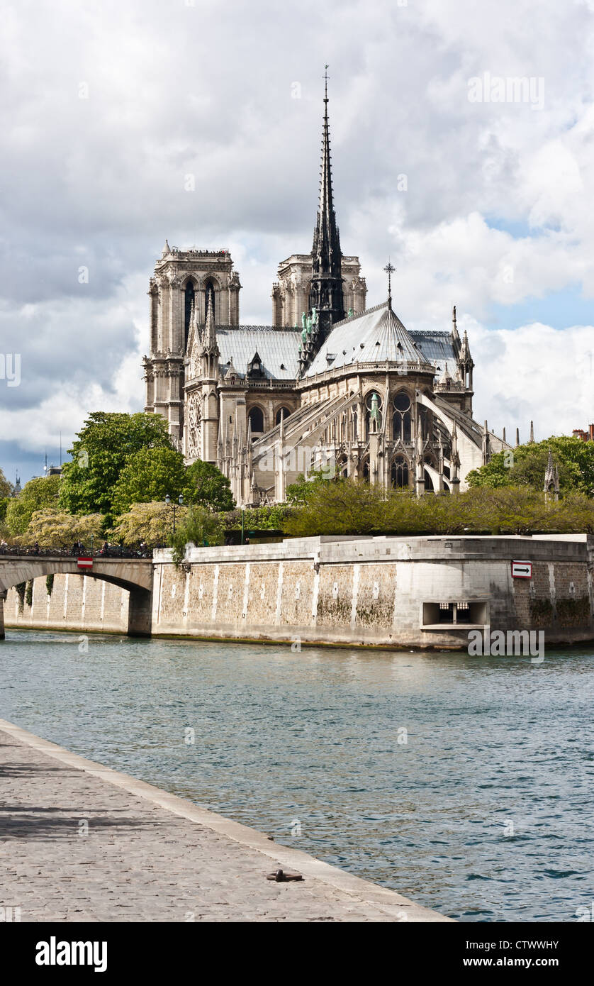 Notre Dame de Paris sulla Ile de la Cite - Francia. Foto Stock