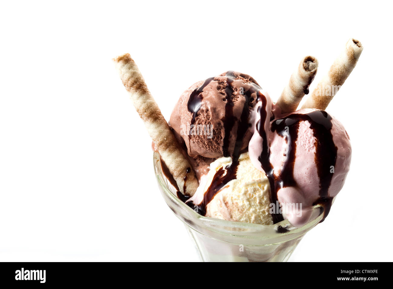 Ice Cream isolati su sfondo bianco Foto Stock