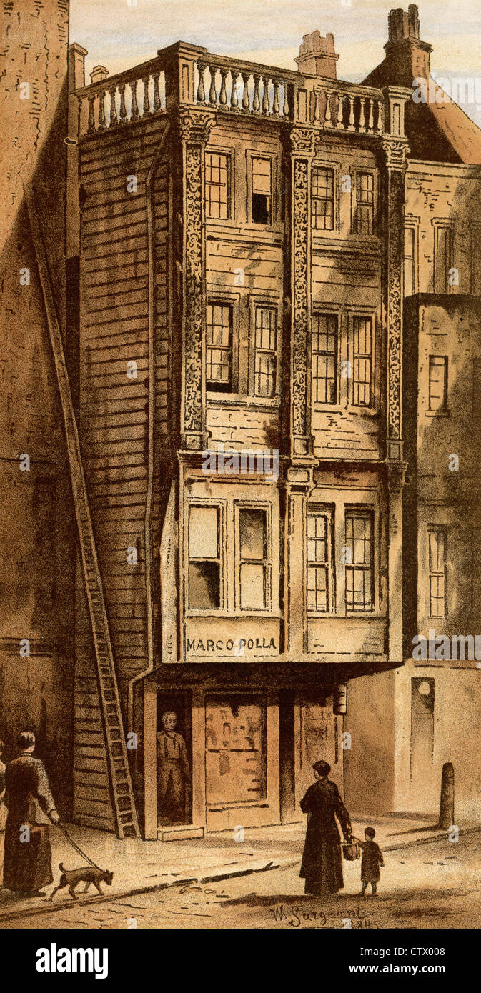 Foto d'epoca della vecchia Londra. Vecchia casa, Aldgate. Dopo Waldo sergente Foto Stock