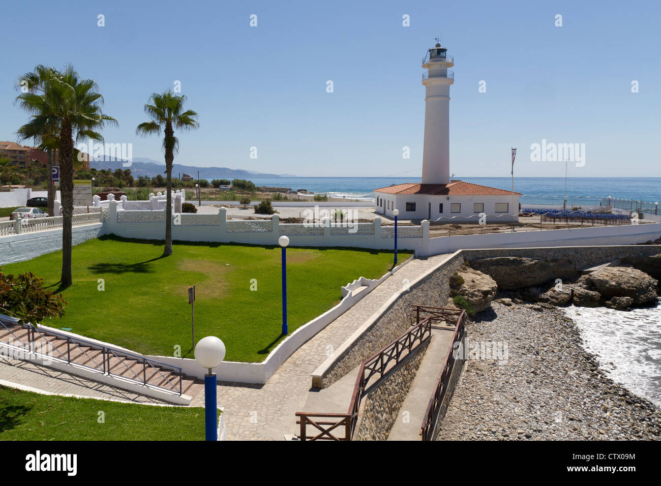 Il faro sulla playa ferrara torrox Spagna Foto Stock