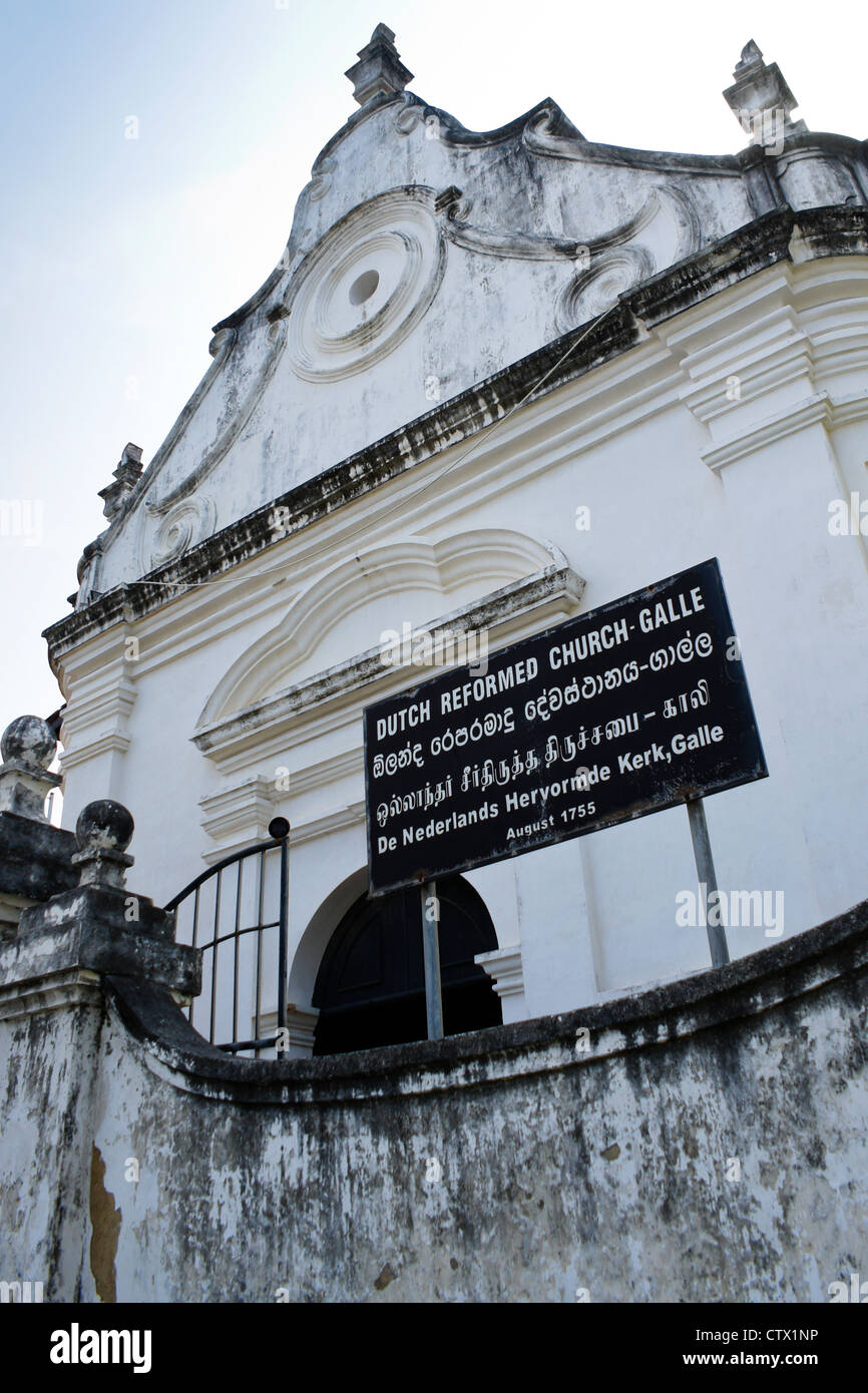 Chiesa olandese riformata entro storico Galle Fort, Galle, Sri Lanka Foto Stock
