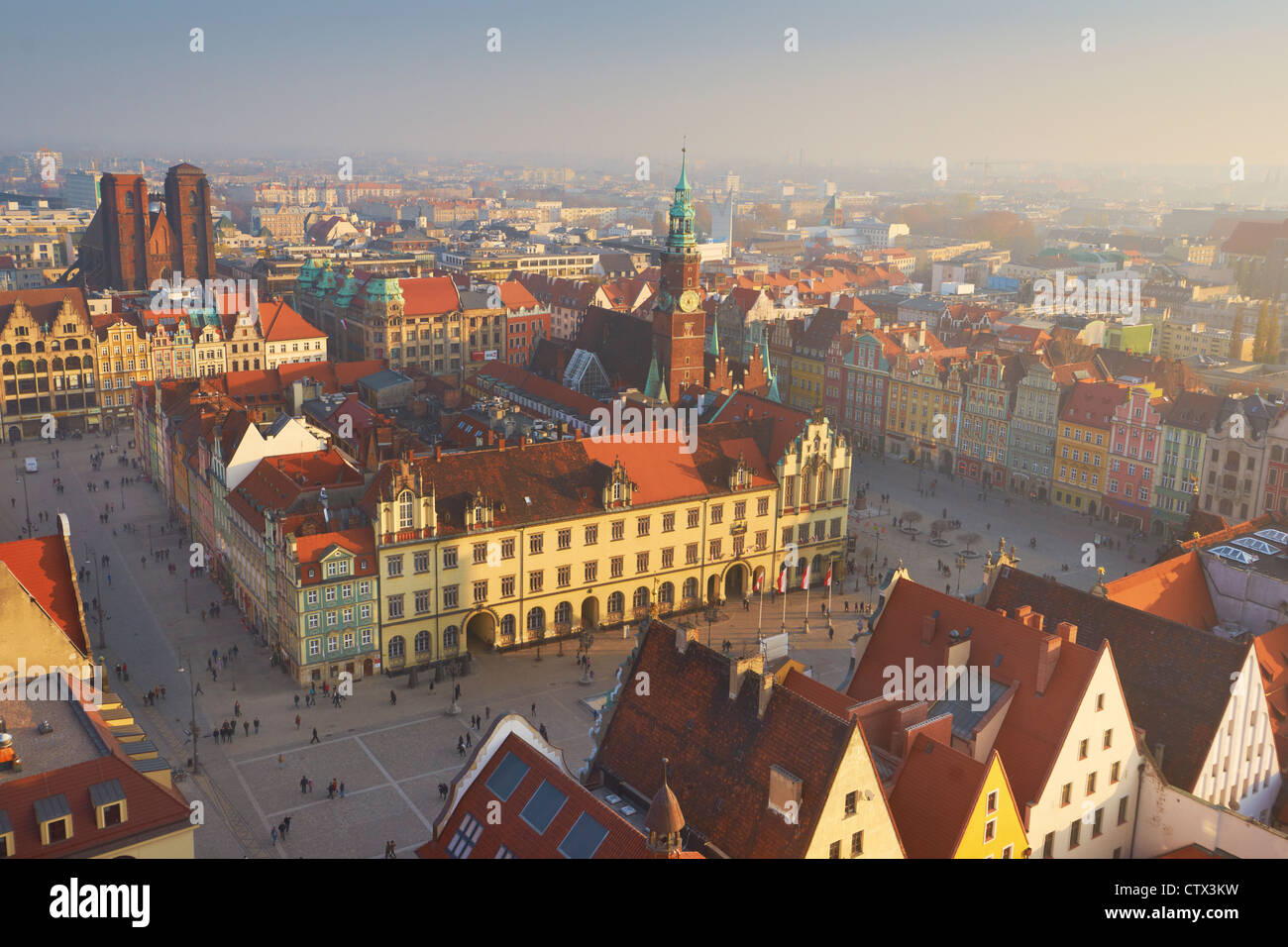 La piazza del mercato, Wroclaw, Polonia, Europa Foto Stock