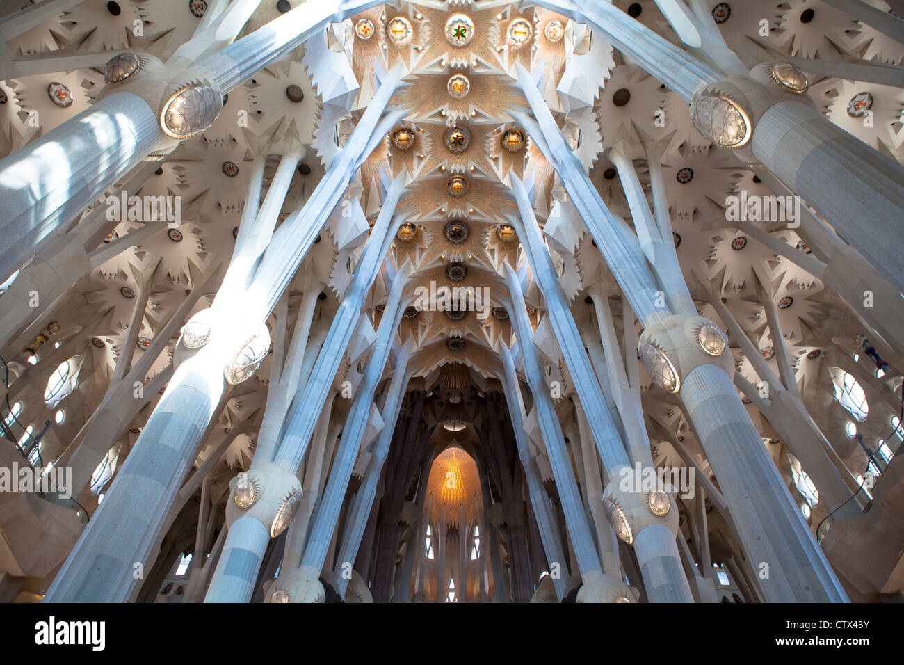 La Sagrada Familia di Gaudi' cattedrale Barcellona Spagna Foto Stock