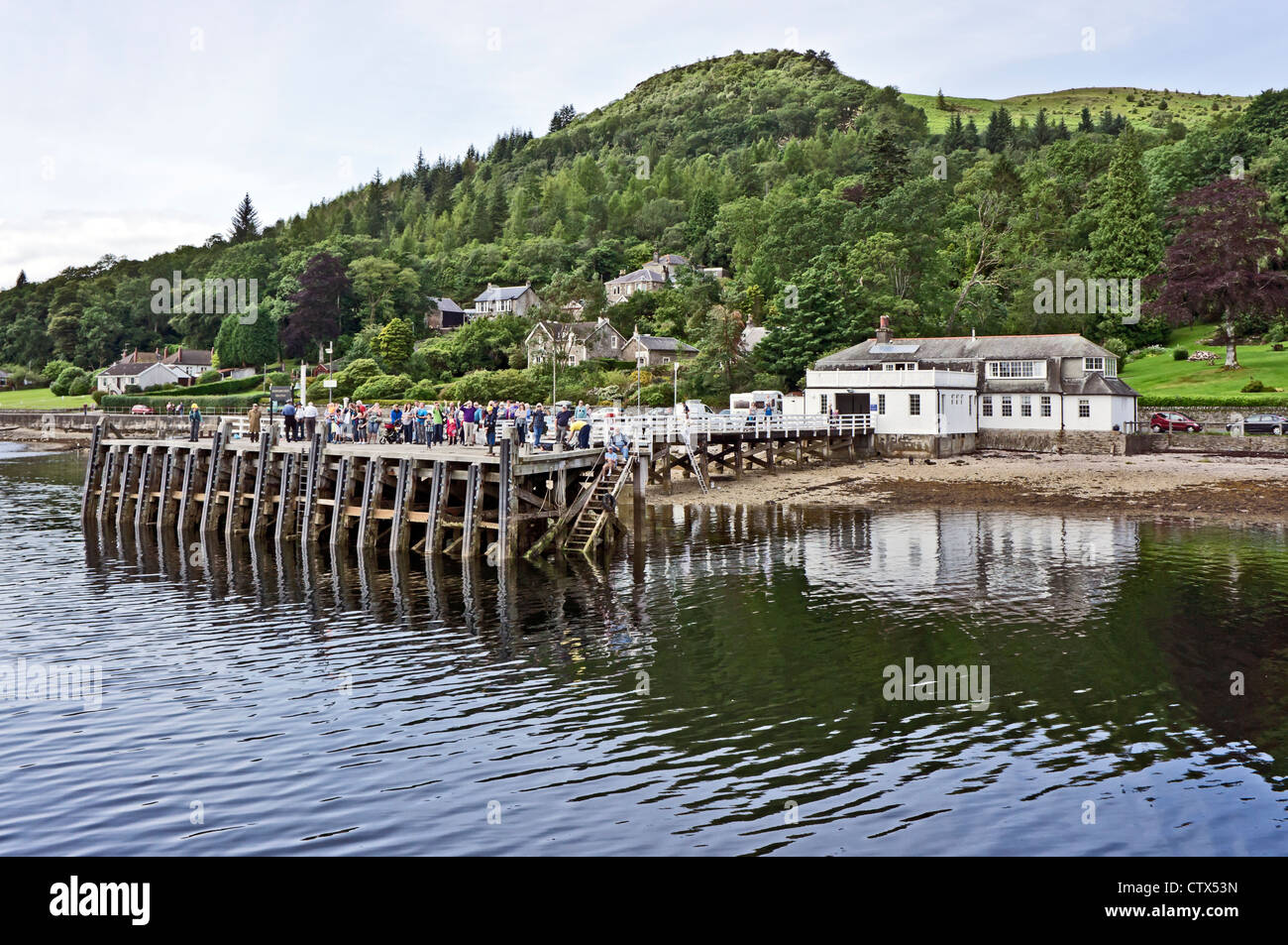 Il molo Tighnabruaich in Kyles of Bute Scozia Scotland Foto Stock