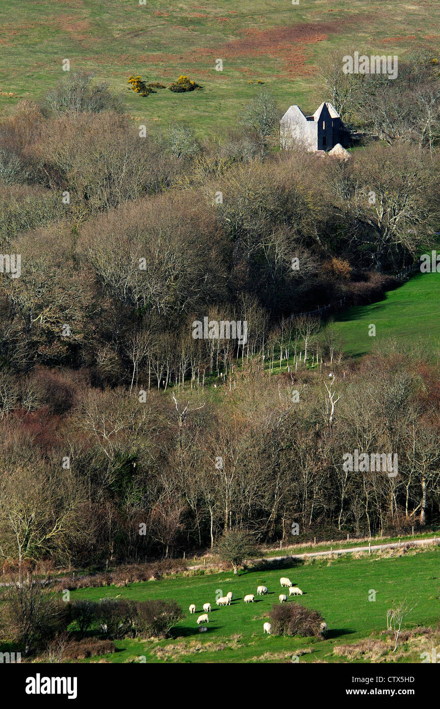 Il villaggio abbandonato di Tyneham sull'esercito varia in Dorset Regno Unito Foto Stock