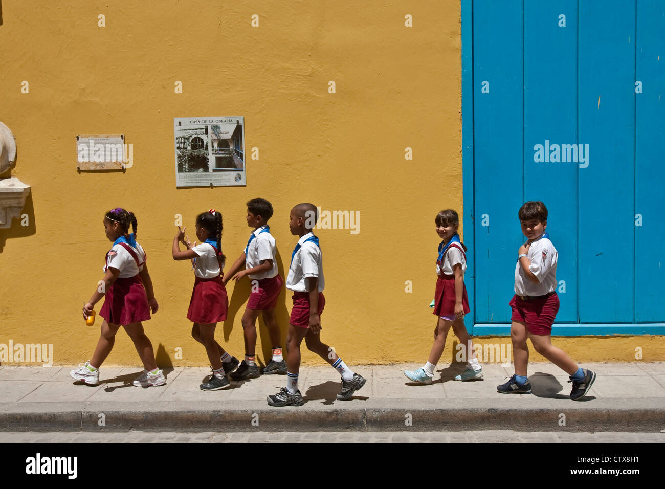 Scuola cubana bambini, Havana, Cuba Foto Stock