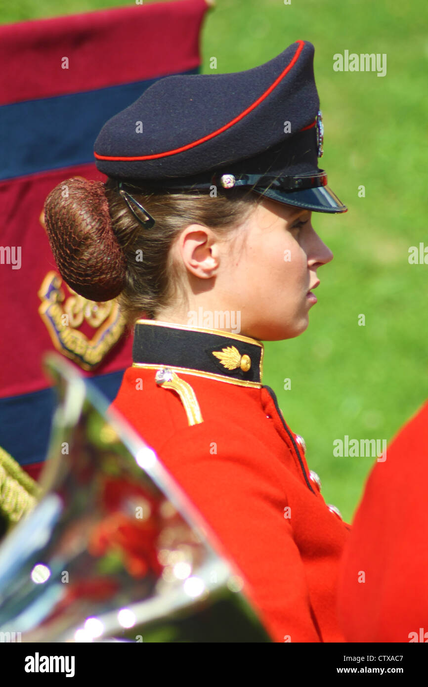 La banda del Royal Corpo degli Ingegneri Foto Stock