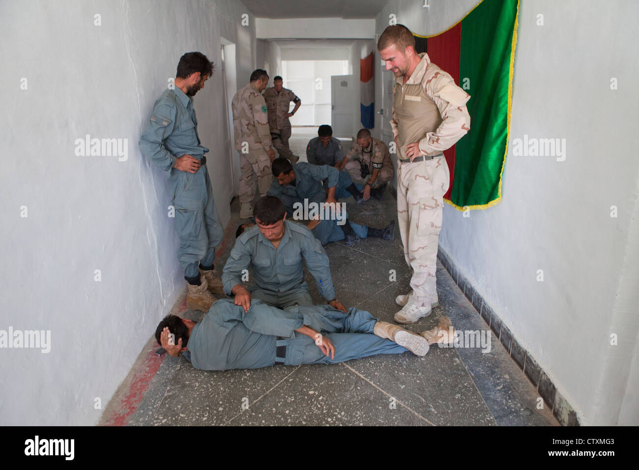 La formazione del personale di polizia center di Kunduz, Afghanisan. Foto Stock