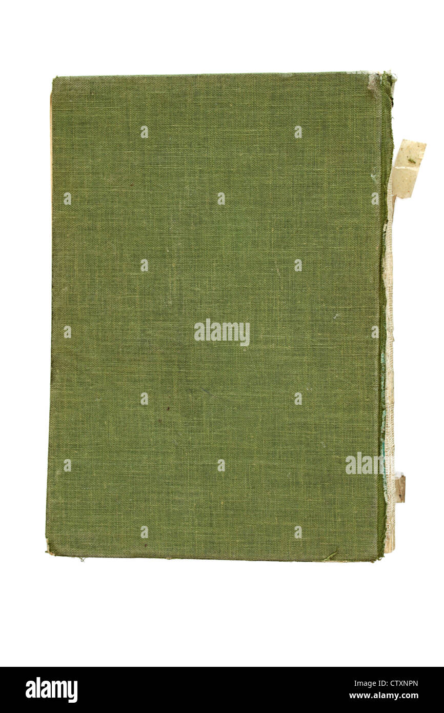 Blank libro antico coperchio su sfondo bianco Foto Stock