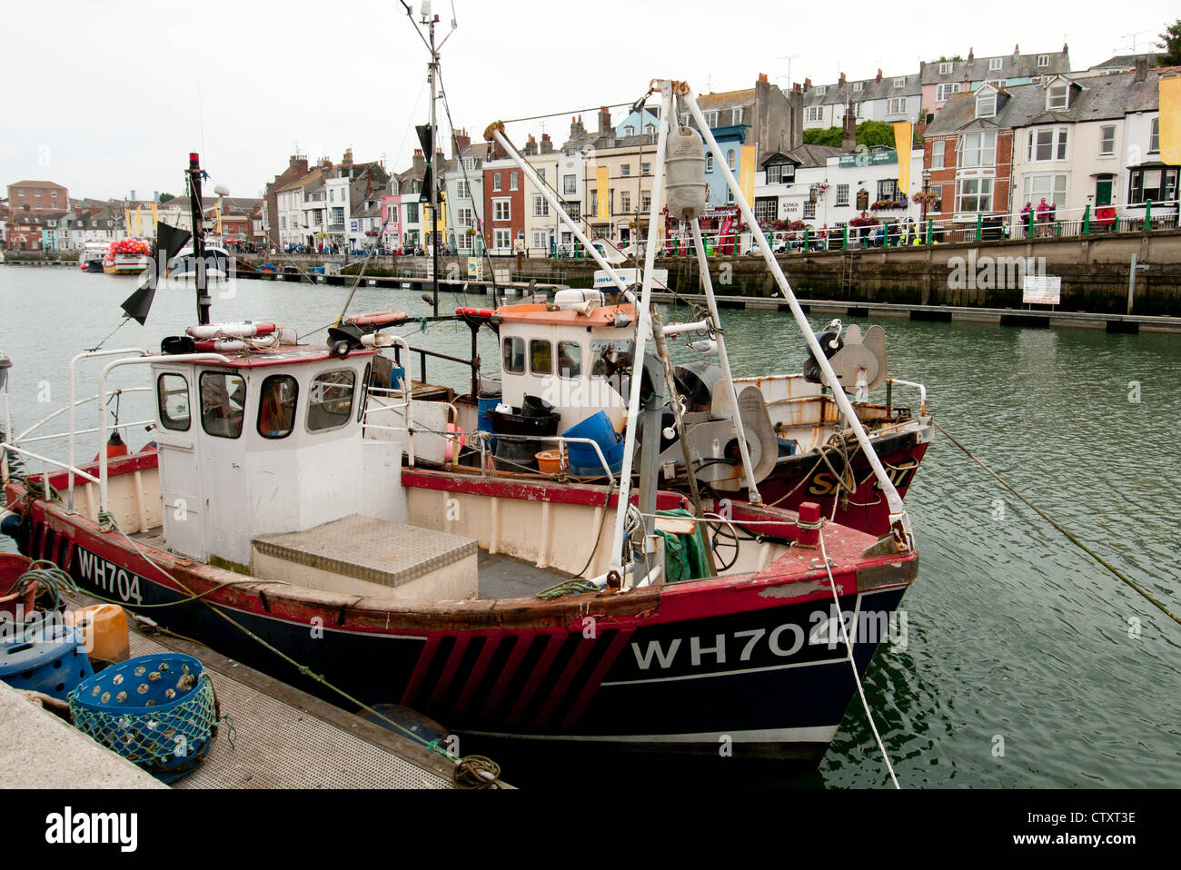 Barche da pesca nel porto di Weymouth Foto Stock