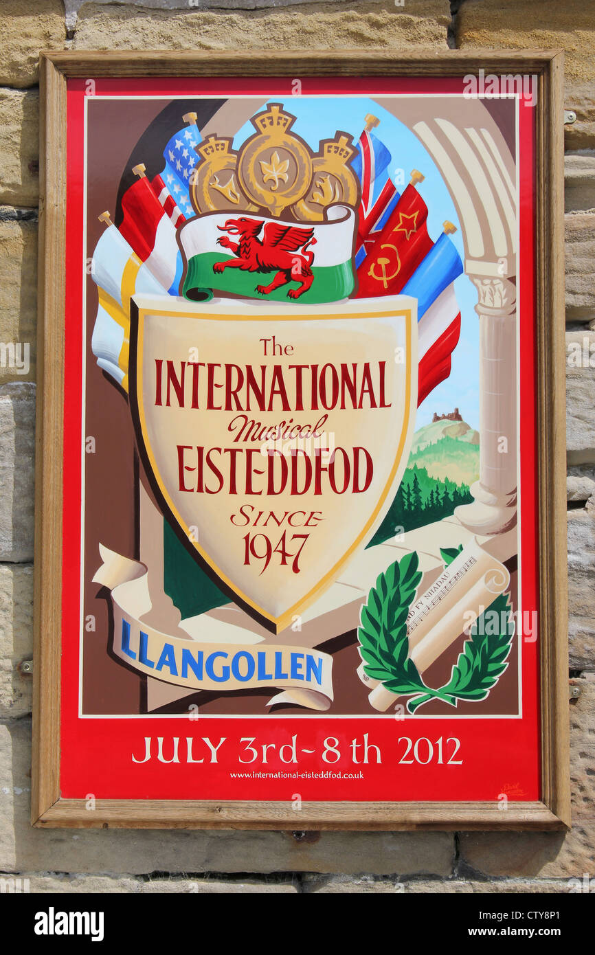 Poster per l'International Musical Eisteddfod di Llangollen, Galles Foto Stock
