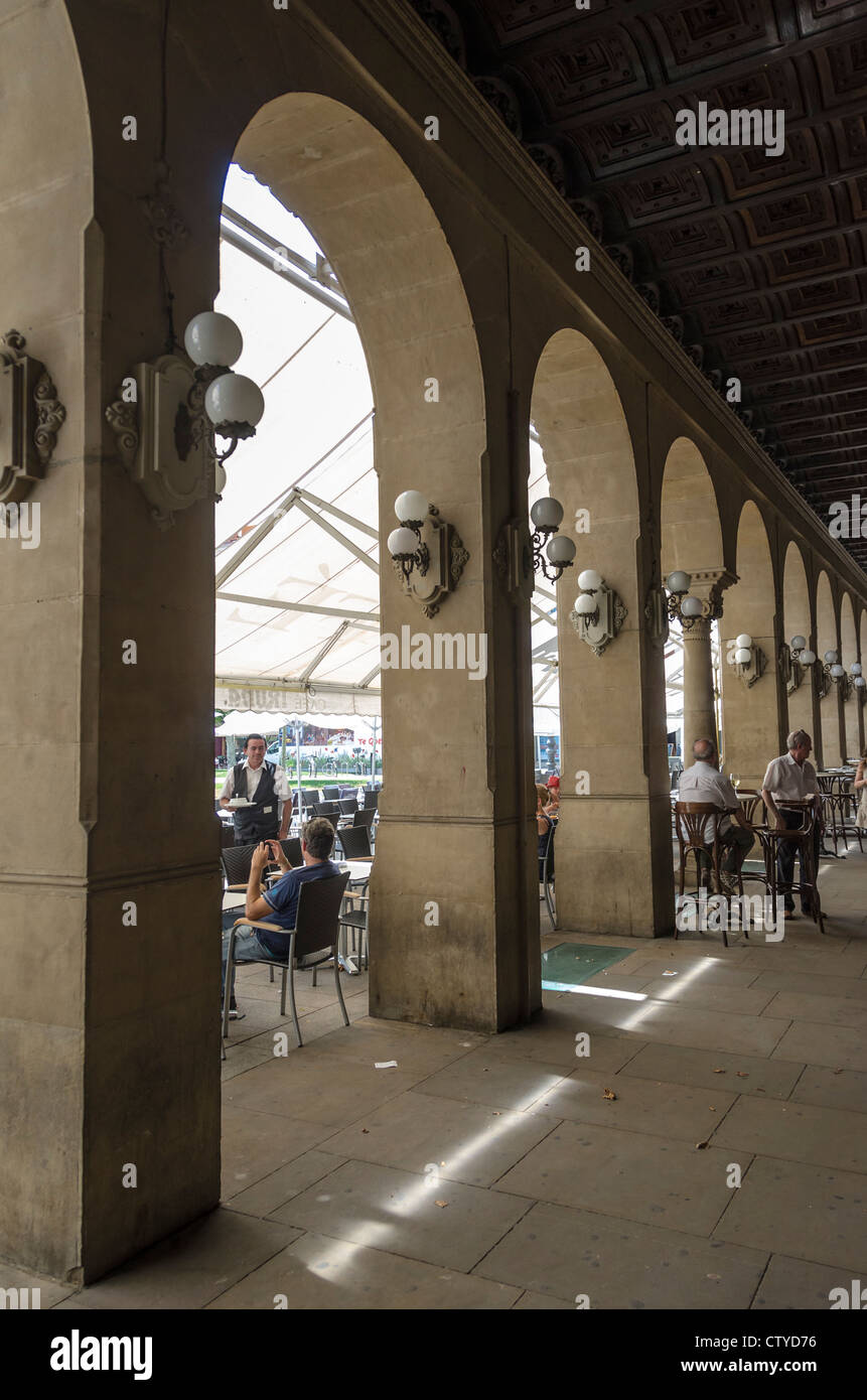 Plaza del Castillo, Pamplona, Navarra, Spagna Foto Stock