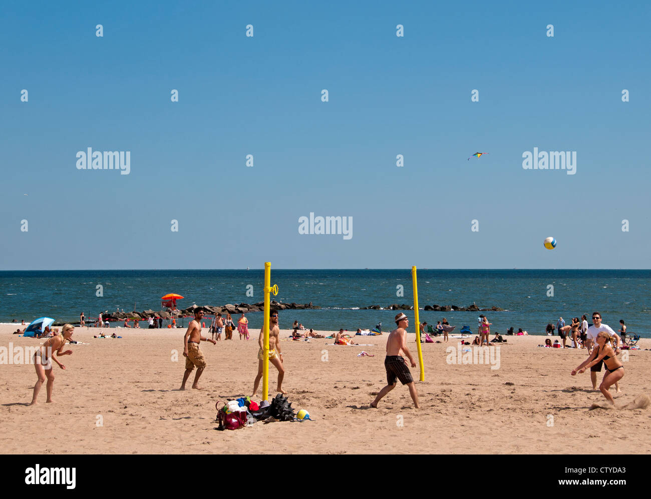 Beach volley Coney Island Brooklyn New York Foto Stock