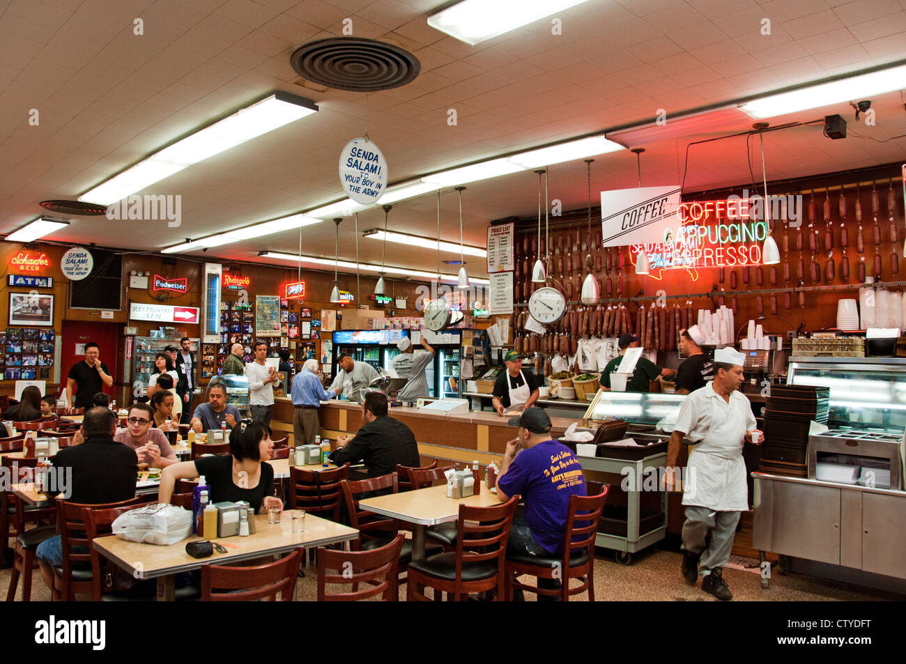 Ristorante Katz ebraica pastrami delicatessen deli diner New York City Manhattan Lower East Side Foto Stock