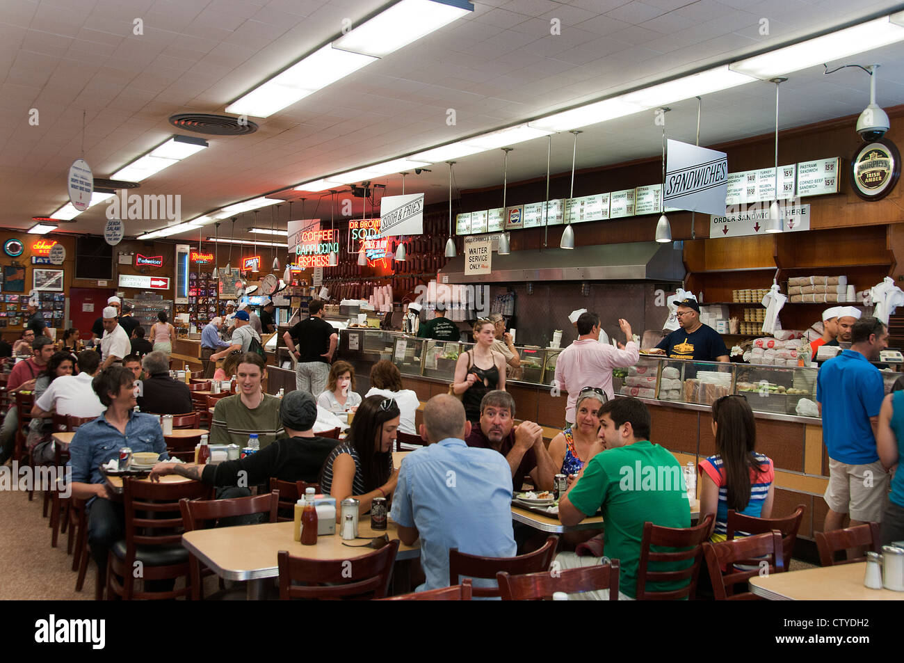 Ristorante Katz ebraica pastrami delicatessen deli diner New York City Manhattan Lower East Side Foto Stock