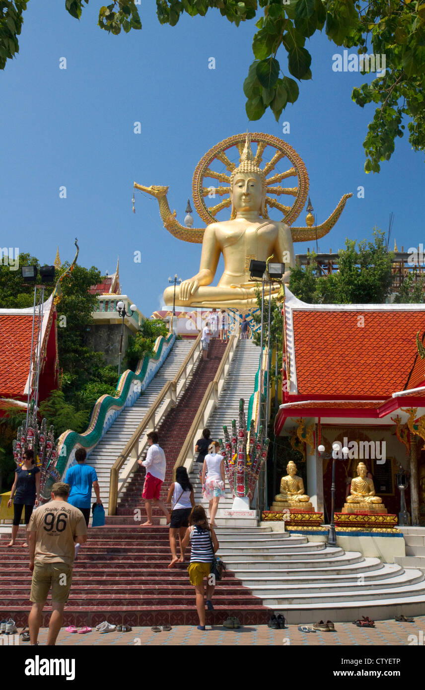 Il Grande Tempio del Buddha e landmark è situato sul lato Nordest dell isola di Ko Samui, Thailandia. Foto Stock