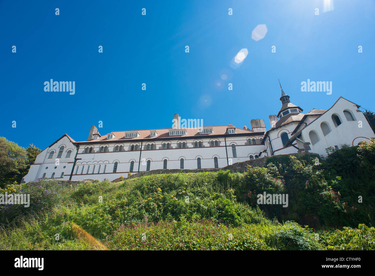 Abbazia di Caldey, sull isola di Caldey, vicino Tenby, Pembrokeshire, Galles Foto Stock