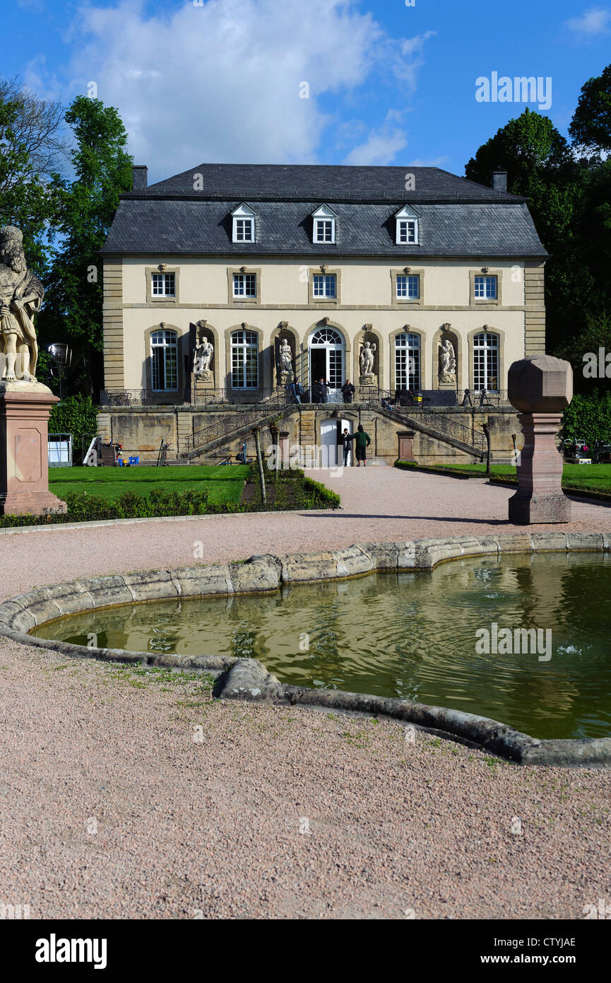 Orangerie e Monastery-Garden a Echternach, Lussemburgo Foto Stock
