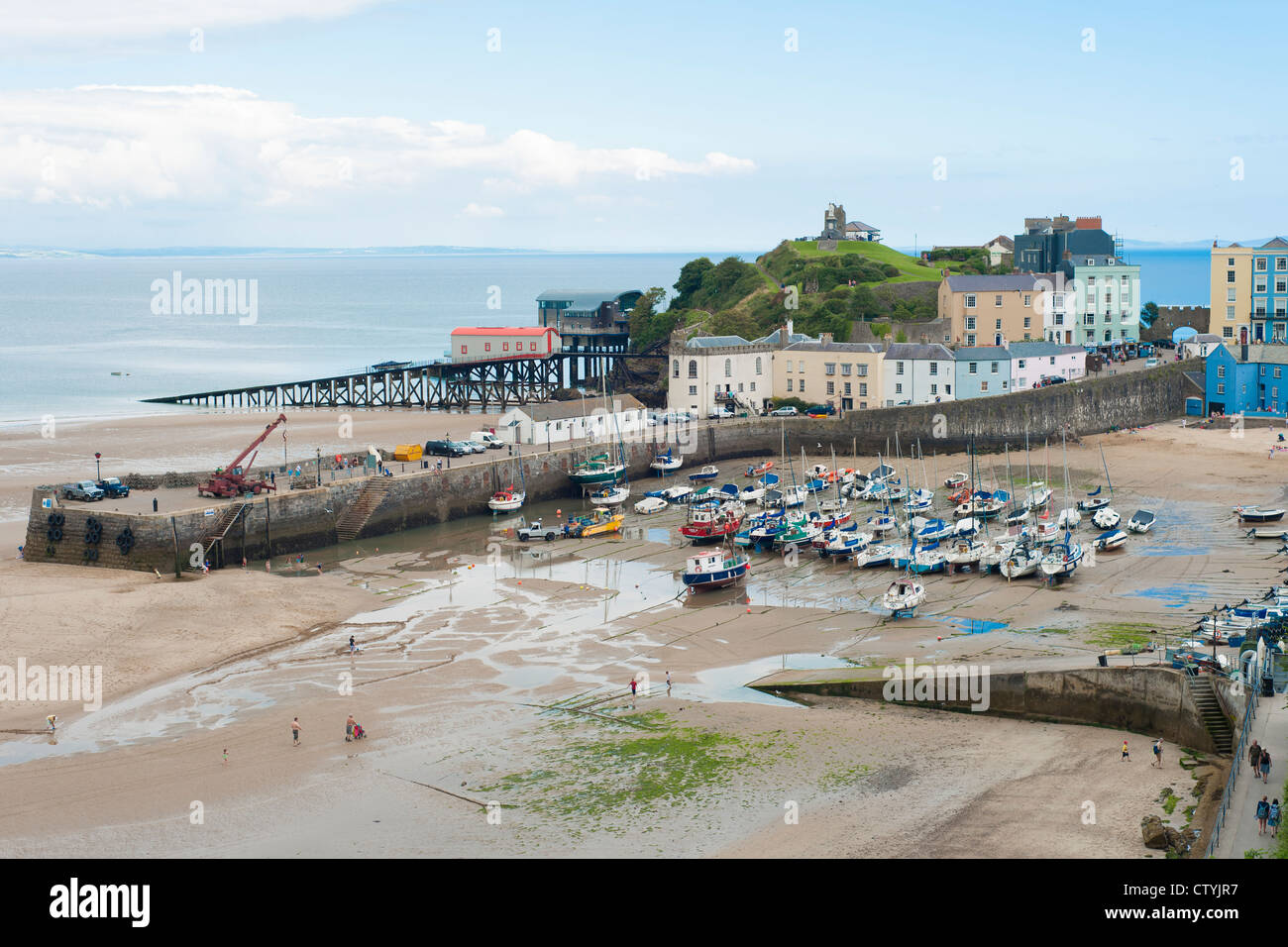 Il porto in Tenby, Galles Foto Stock