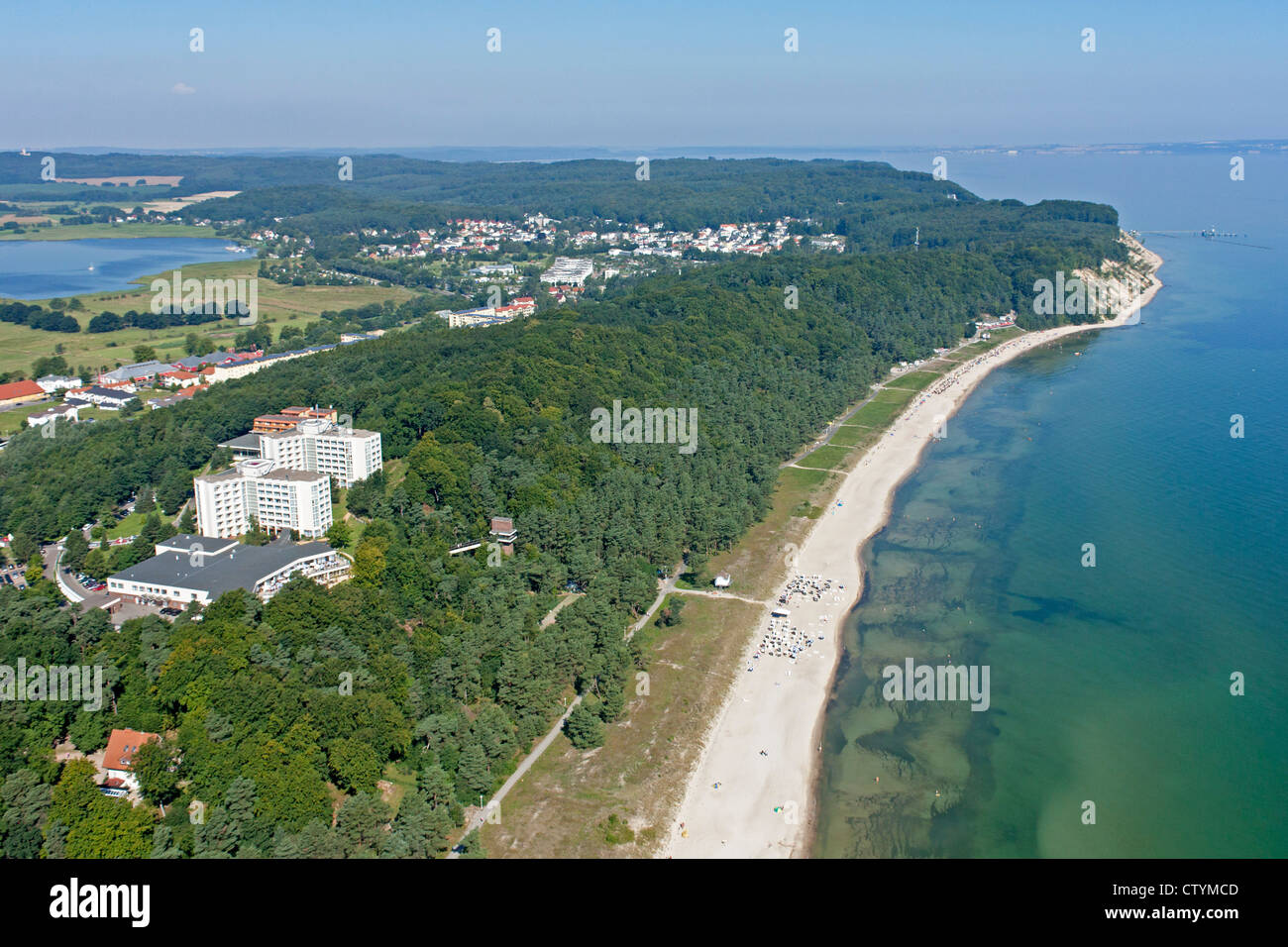 Foto aerea di Sellin, Ruegen isola, Mar Baltico, Meclemburgo-Pomerania Occidentale, Germania Foto Stock