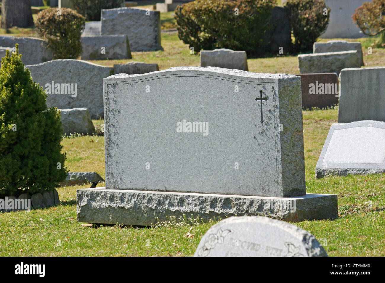 Una lapide in un cimitero in New Jersey Foto Stock
