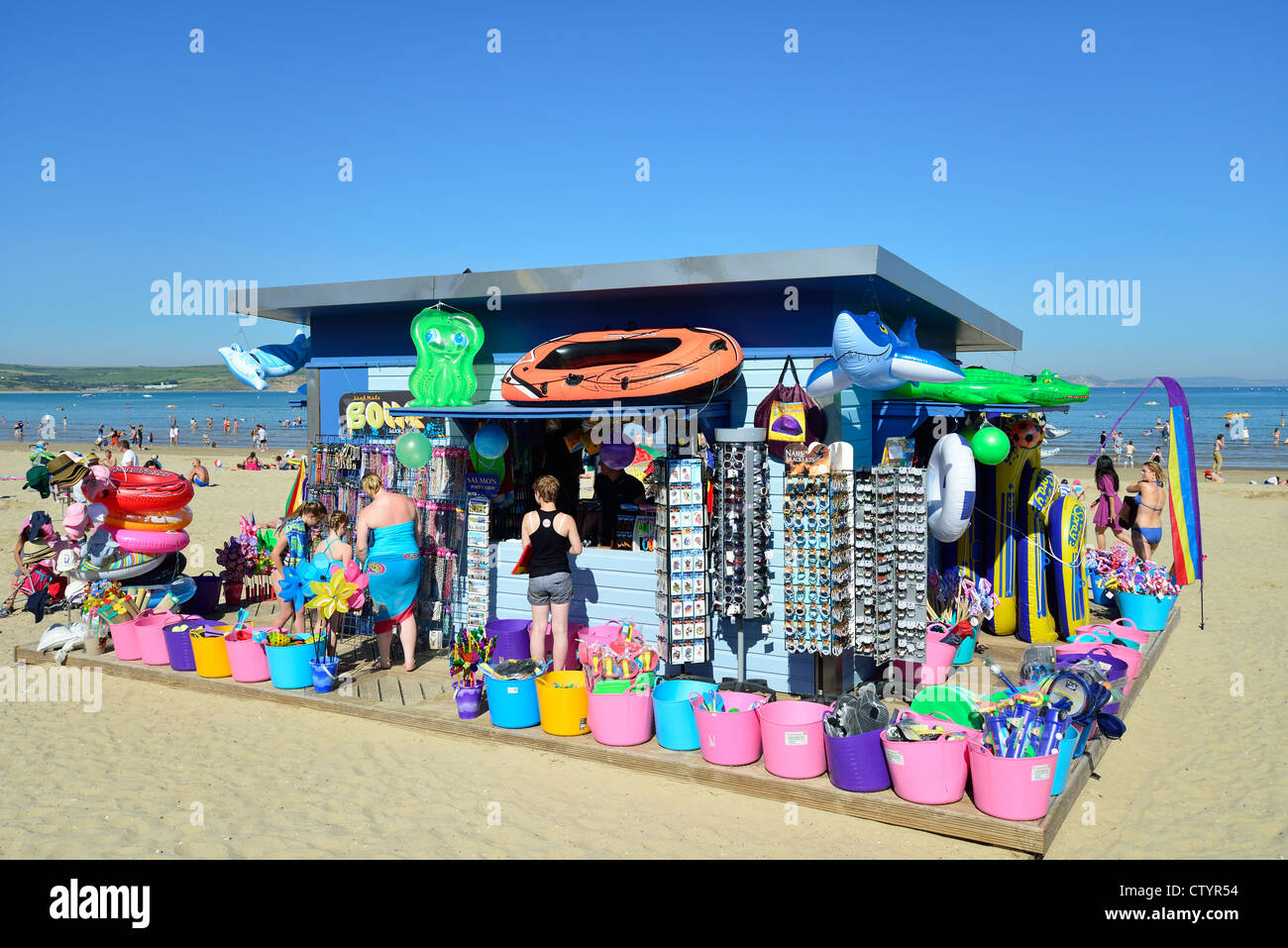 Beach shop, Weymouth Dorset, England, Regno Unito Foto Stock