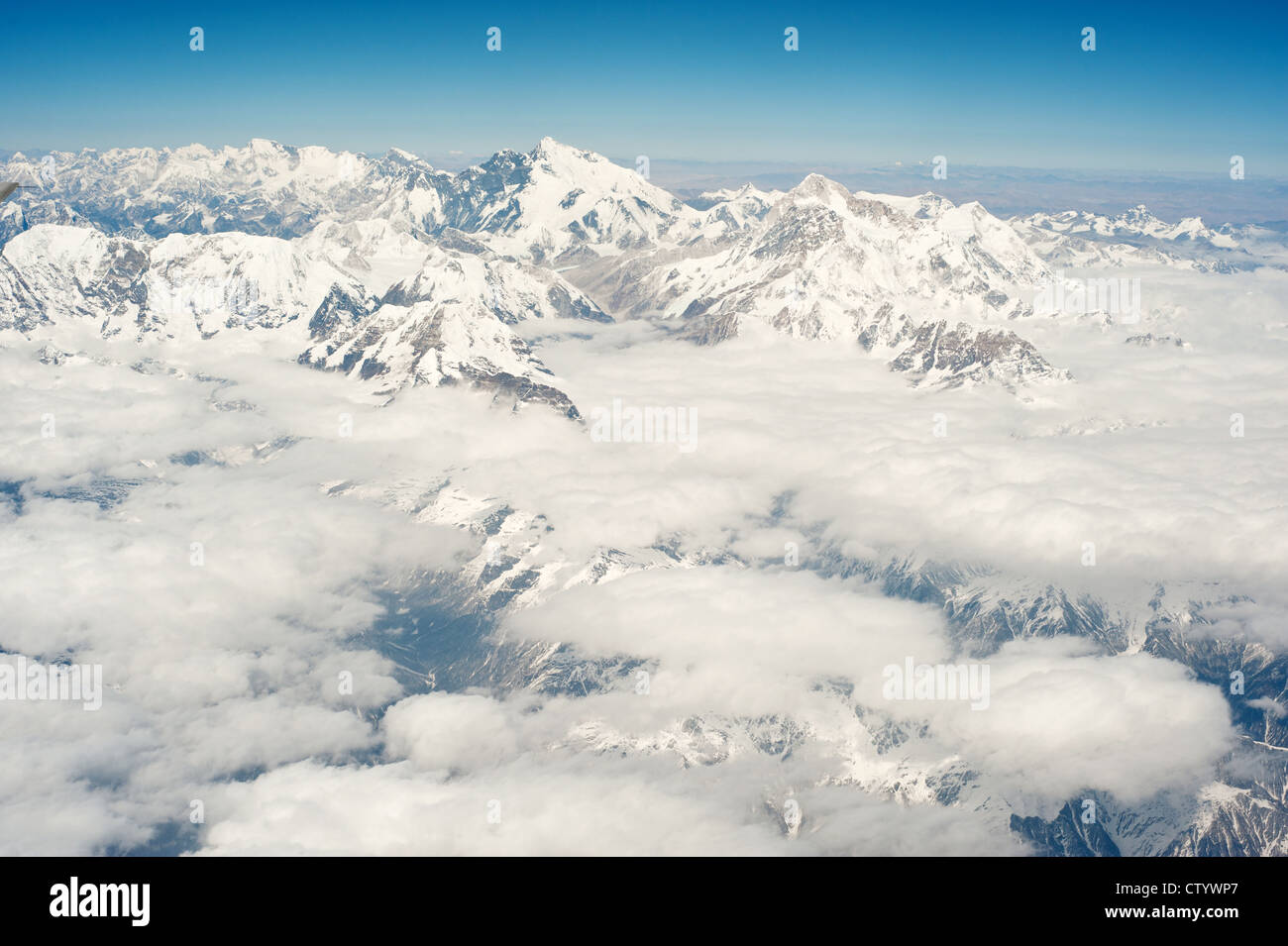 Vista panoramica sul piano, l'Himalaya Foto Stock