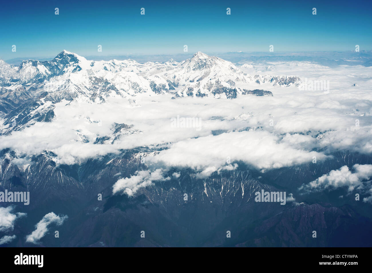 Vista panoramica sul piano, l'Himalaya Foto Stock