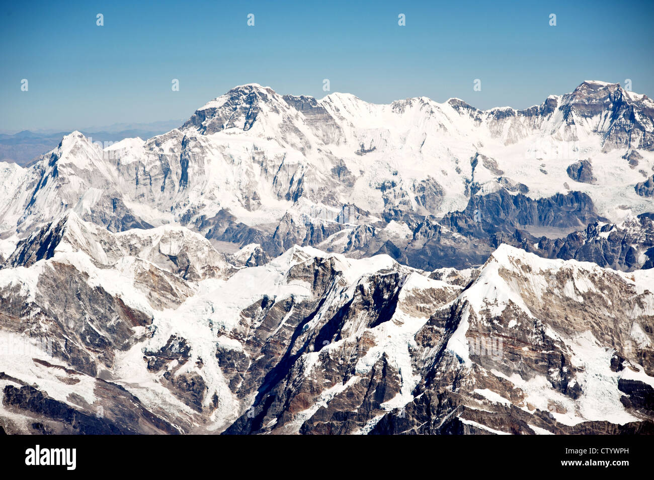 Vista panoramica sul piano, l'Himalaya Foto Stock