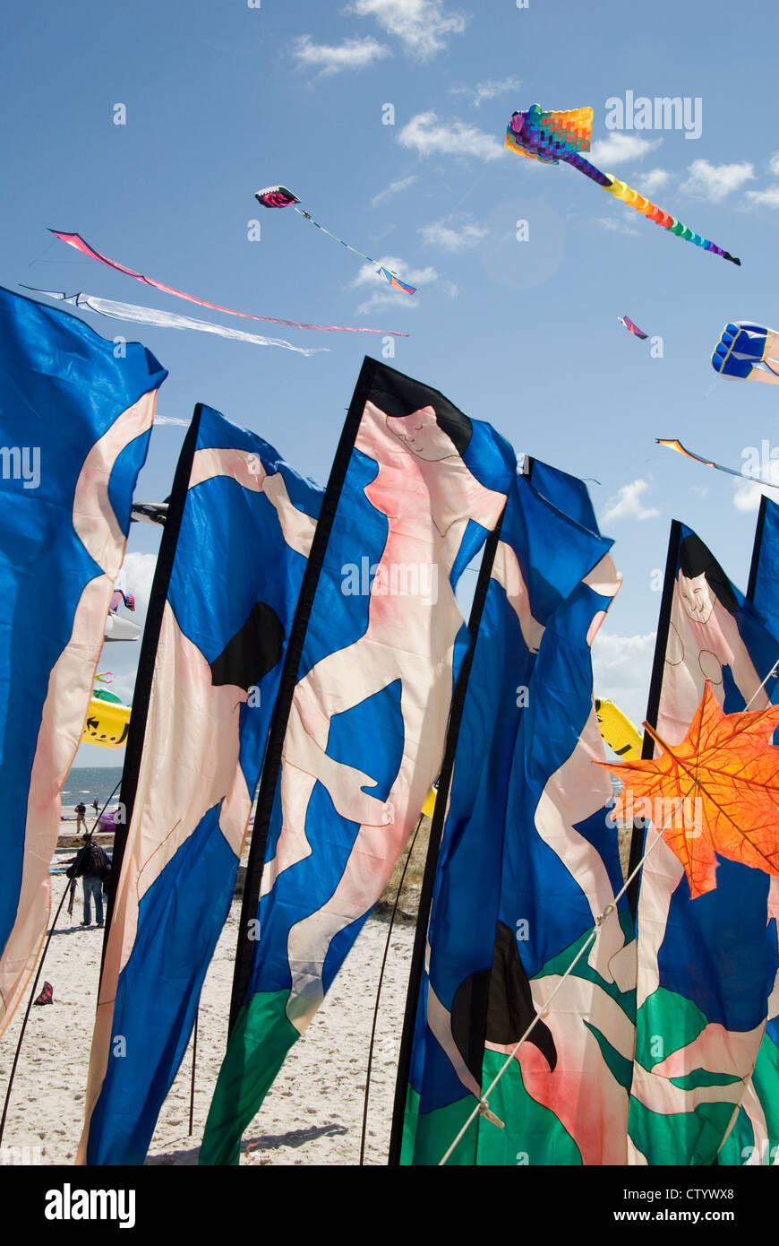 Adelaide Kite Festival si tiene ogni anno, Semaphore Beach, Australia del Sud Foto Stock