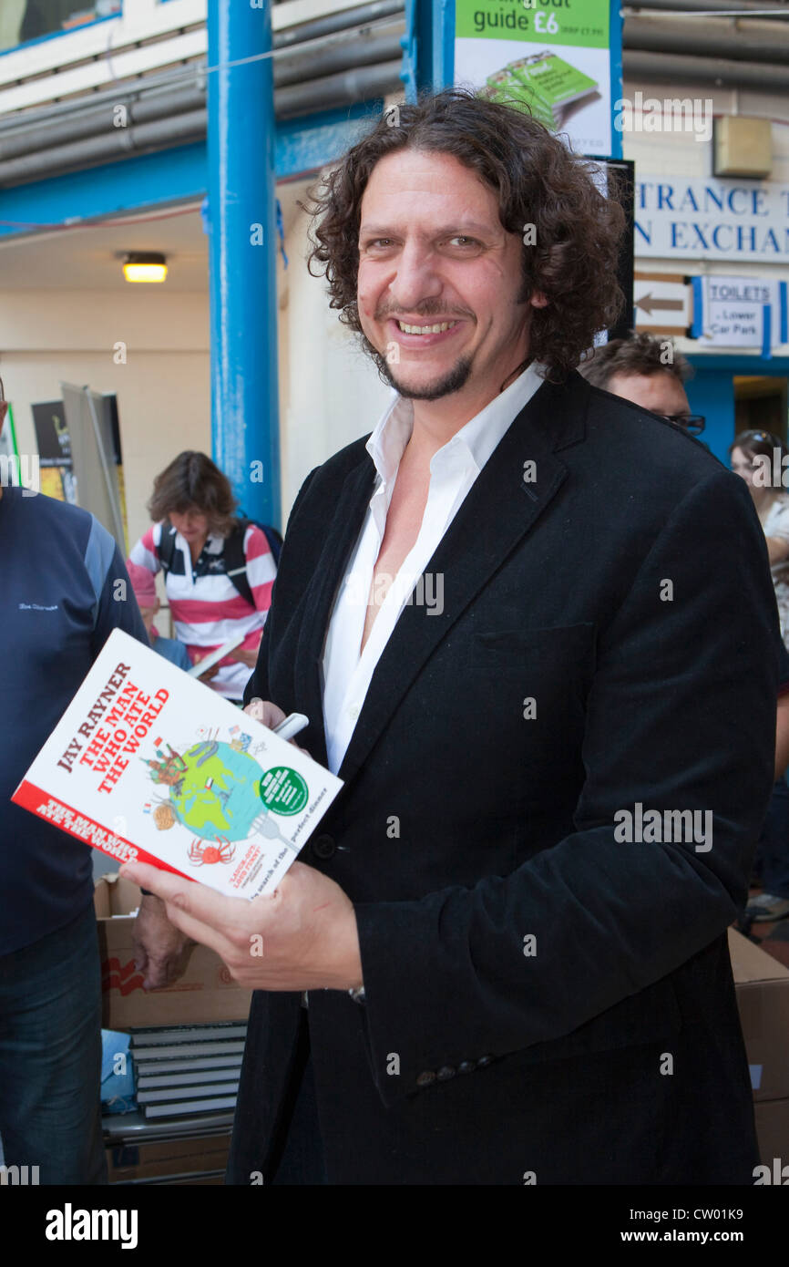 Jay Rayneri, ristorante critico e scrittore di cibo a Abergavenny Food festival, Monmouthshire, Wales, Regno Unito Foto Stock