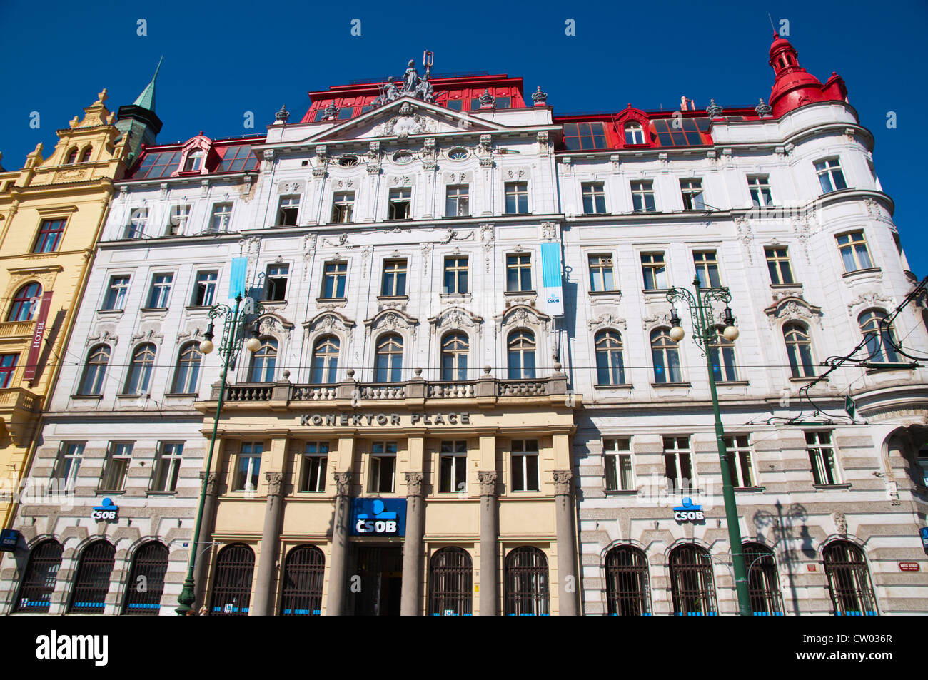 Luogo Konektor edificio CSOB filiale bancaria Revolucni street Stare Mesto la città vecchia Praga Repubblica Ceca Europa Foto Stock