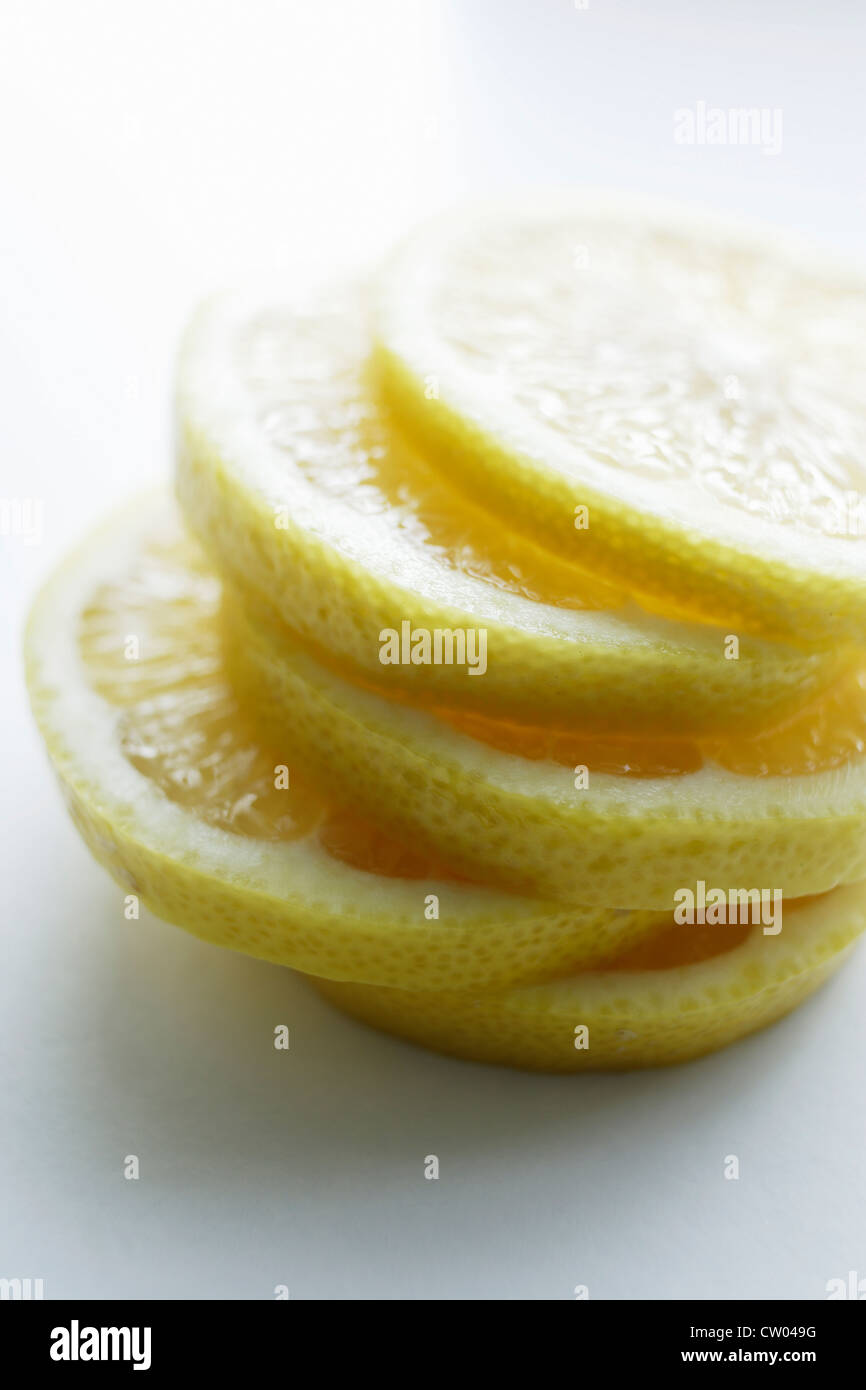 Close up di fette di limone Foto Stock