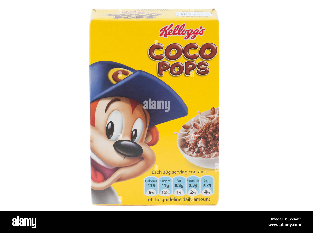 Scatola di Kelloggs coco pops Childrens cereali per la prima colazione Foto Stock