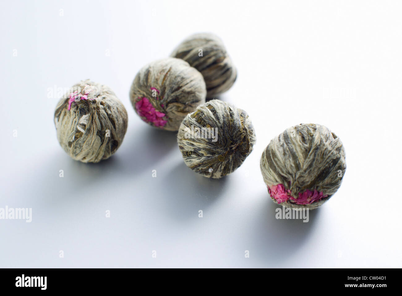 Close up di gelsomino lychee le foglie di tè Foto Stock
