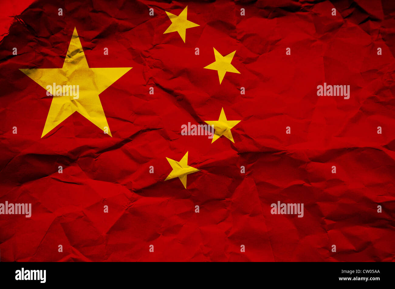Grunge Bandiera della Cina, immagine è sovrapposta una dettagliata grungy texture Foto Stock