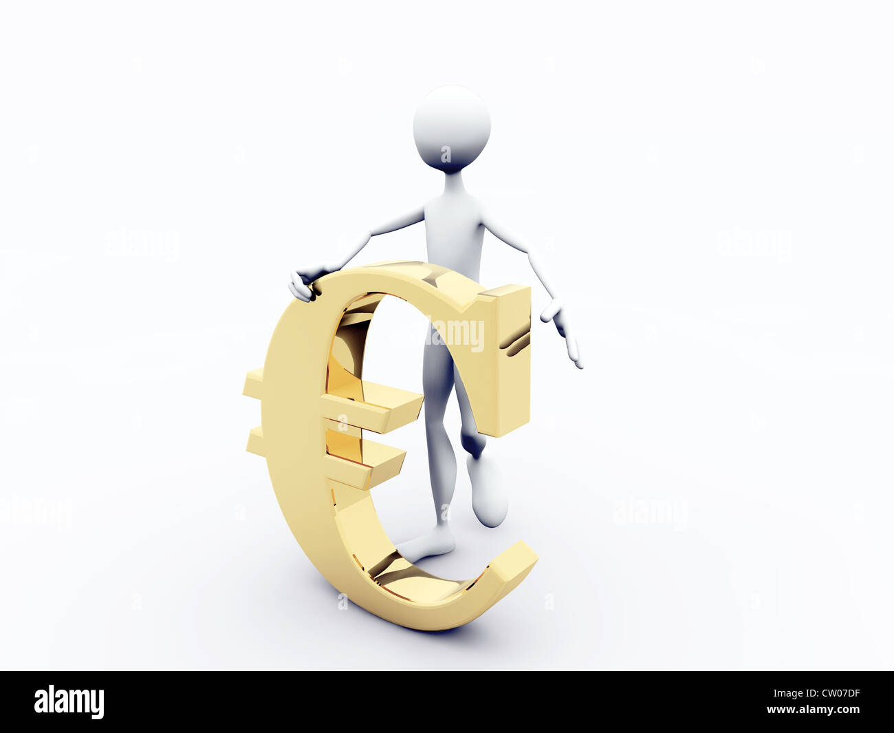 Uomo con il simbolo dell'euro Foto Stock